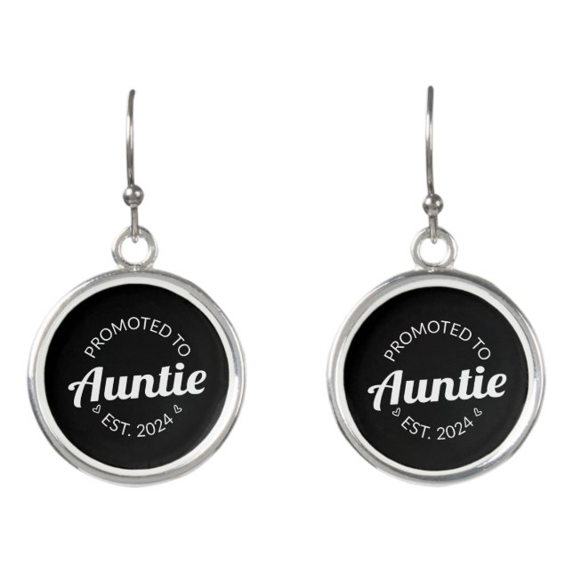 Promoted To Auntie Est. 2024 I Earrings (Front)
