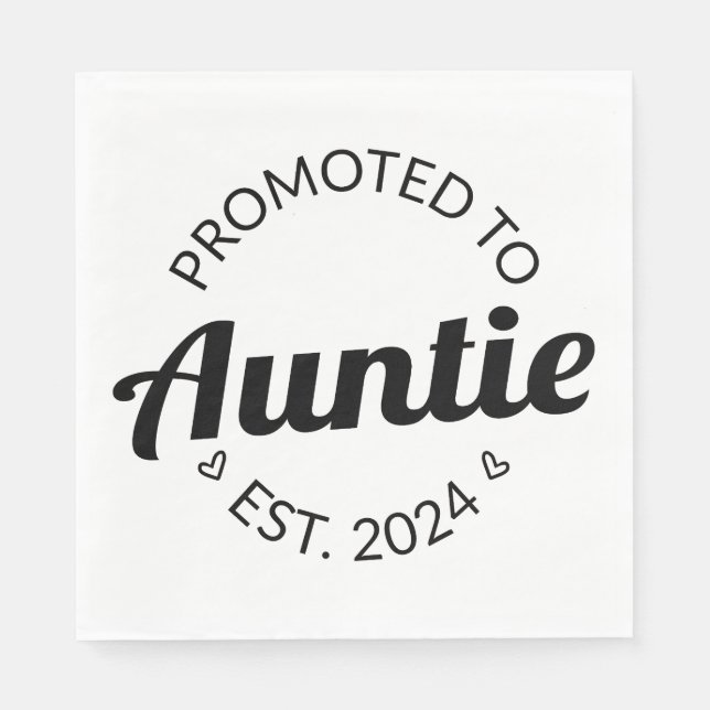 Promoted To Auntie Est. 2024 I Napkins (Front)