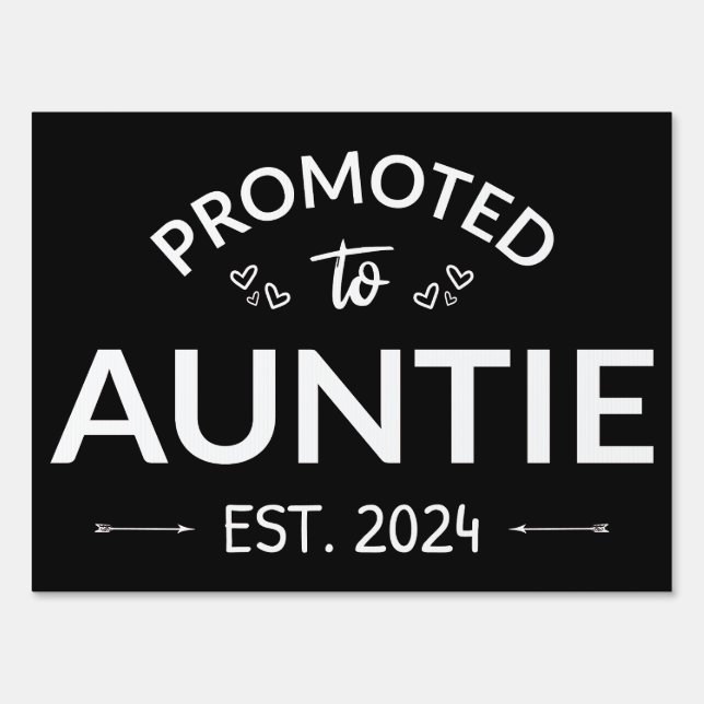 Promoted To Auntie Est. 2024 II Sign (Front)