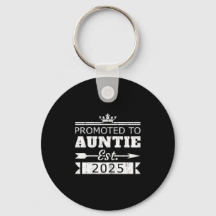 Promoted To Auntie Est 2025 Funny New Aunt Reveal  Keychain