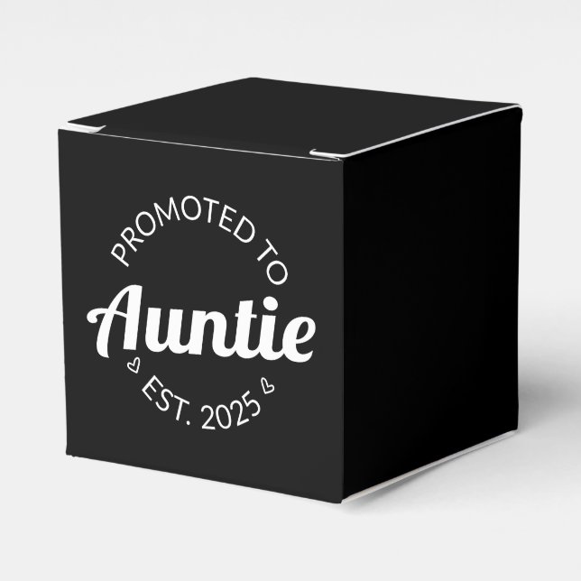 Promoted To Auntie Est. 2025 I Favor Boxes (Front Side)