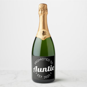 Promoted To Auntie Est. 2025 I Sparkling Wine Label
