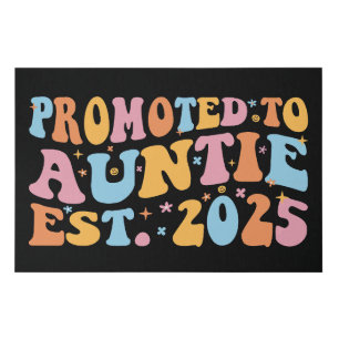 Promoted To Auntie Est. 2025 III Faux Canvas Print