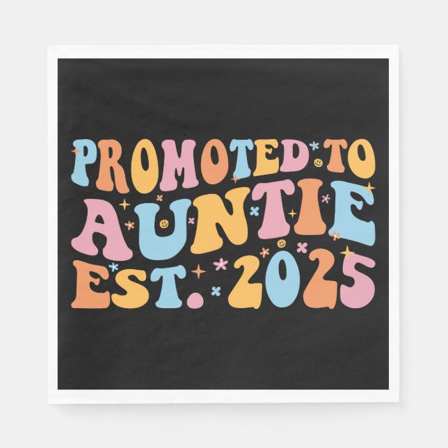 Promoted To Auntie Est. 2025 III Napkins (Front)