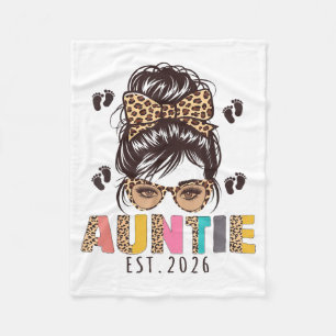Promoted To Auntie Est 2026 Aunt To Be New Aunt Me Fleece Blanket