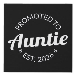 Promoted To Auntie Est. 2026 I Faux Canvas Print