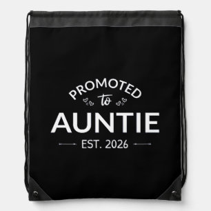 Promoted To Auntie Est. 2026 II Drawstring Bag