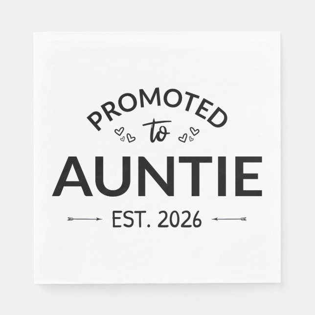 Promoted To Auntie Est. 2026 II Napkins (Front)