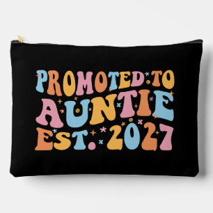 Promoted To Auntie Est 2027 New Aunt Accessory Pouch