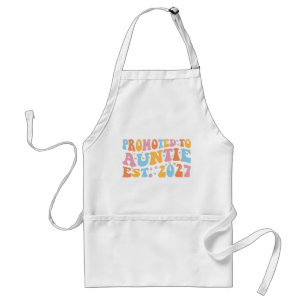 Promoted To Auntie Est 2027 New Aunt Adult Apron