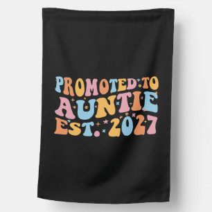 Promoted To Auntie Est 2027 New Aunt House Flag