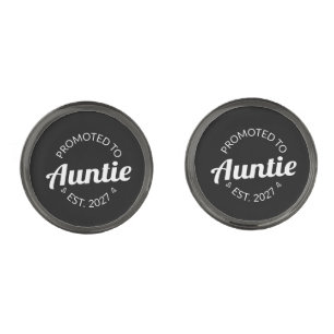 Promoted To Auntie Est 2027 New Aunt I Cufflinks