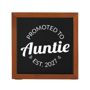 Promoted To Auntie Est 2027 New Aunt I Desk Organizer
