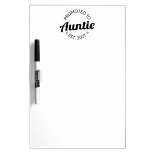 Promoted To Auntie Est 2027 New Aunt I Dry Erase Board