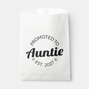 Promoted To Auntie Est 2027 New Aunt I Favor Bag