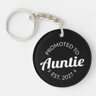 Promoted To Auntie Est 2027 New Aunt I Keychain