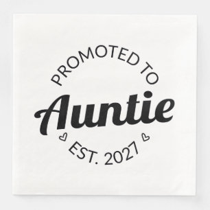Promoted To Auntie Est 2027 New Aunt I Paper Dinner Napkins