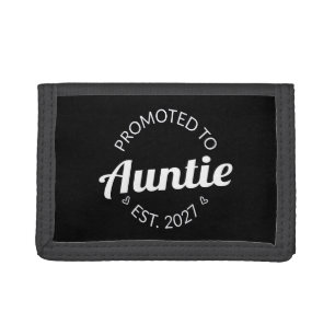 Promoted To Auntie Est 2027 New Aunt I Tri-fold Wallet