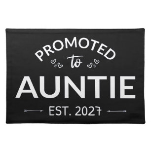 Promoted To Auntie Est 2027 New Aunt II Cloth Placemat