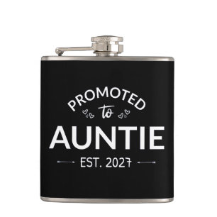 Promoted To Auntie Est 2027 New Aunt II Flask