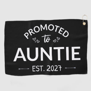 Promoted To Auntie Est 2027 New Aunt II Golf Towel