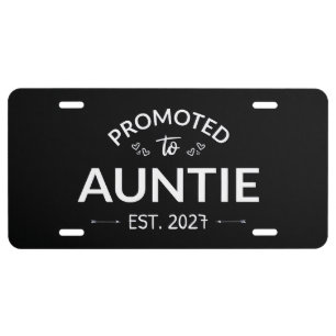 Promoted To Auntie Est 2027 New Aunt II License Plate