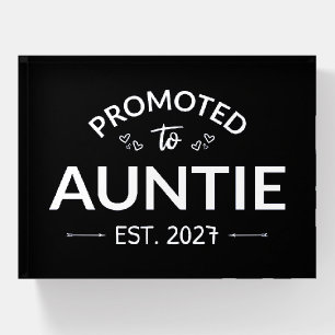 Promoted To Auntie Est 2027 New Aunt II Paperweight