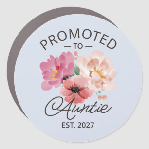 Promoted To Auntie Est 2027 New Aunt VI Car Magnet