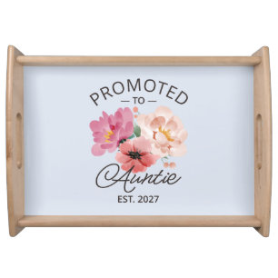 Promoted To Auntie Est 2027 New Aunt VI Serving Tray