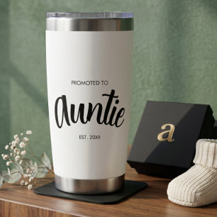 Promoted To Auntie Established Custom Year White Insulated Tumbler