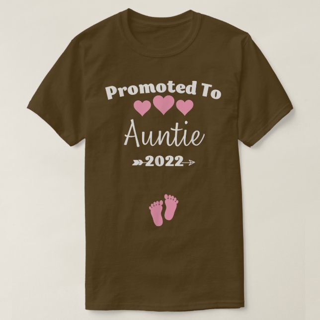 Promoted to Auntie Pink Baby Girl Pregnancy Announ T-Shirt (Design Front)