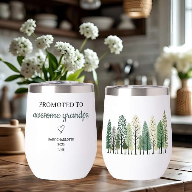 Promoted to Awesome Grandpa Personalized  Thermal Wine Tumbler (Creator Uploaded)