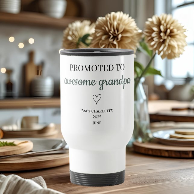 Promoted to Awesome Grandpa Personalized Travel Mug (Creator Uploaded)