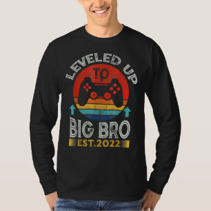 Promoted To Big Bro 2022 Vintage Leveled Up To Big T-Shirt