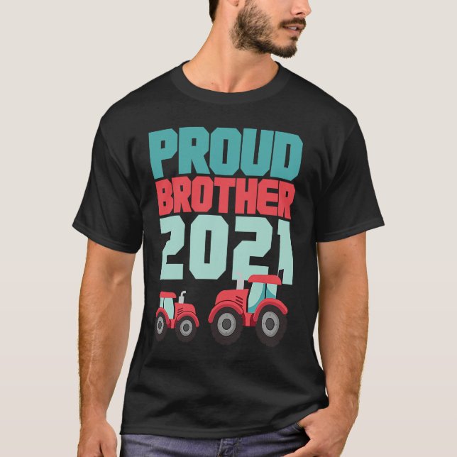 Promoted To Big Brother 2021  Toddler Boy Tractor T-Shirt (Front)