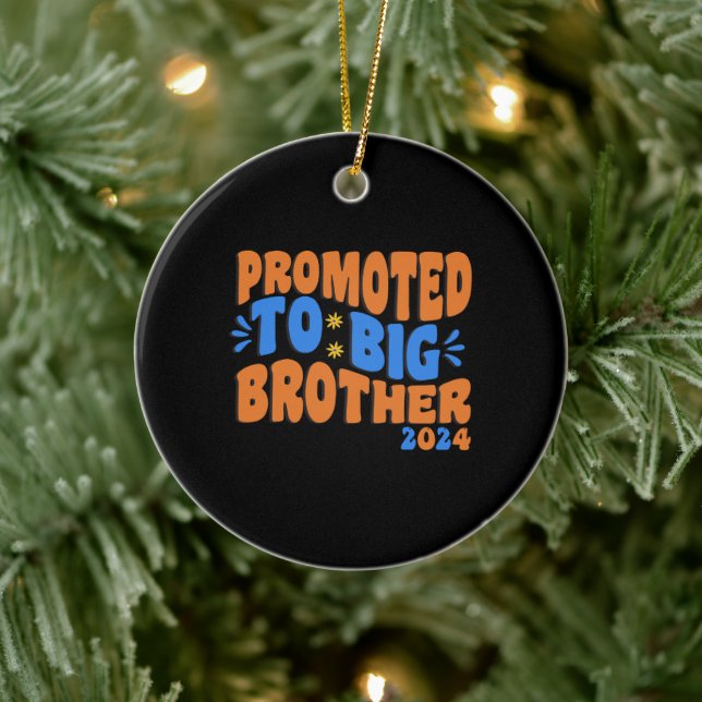 Promoted to big brother 2024 , Big Brother Ceramic Ornament (Tree)