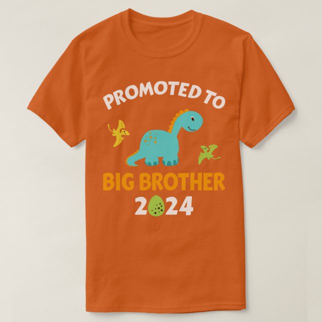 Promoted to big brother 2024 with dinosaur new bab T-Shirt (Design Front)