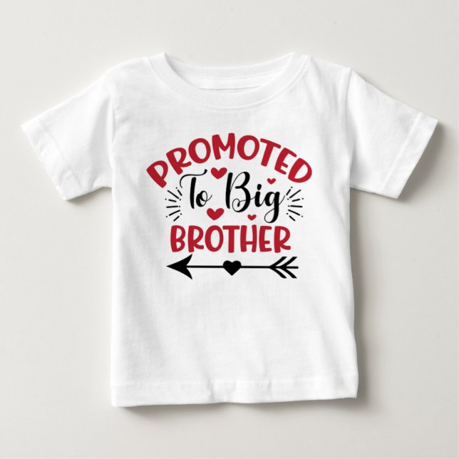 Promoted to Big Brother 2026 Dinosaur T-Rex Boys  Baby T-Shirt (Front)