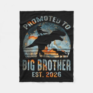 Promoted to big brother 2026 dinosaur t-rex boys fleece blanket