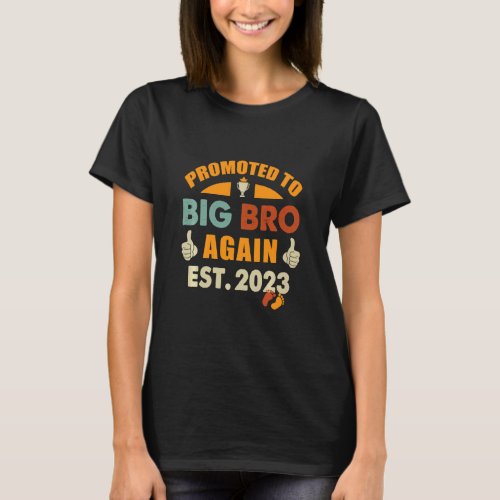 Promoted To Big Brother Again 2023 Vintage Big Bro T_Shirt
