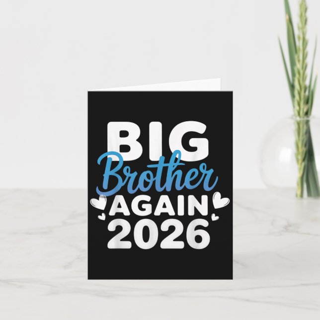 Promoted To Big Brother Again 2026 Tee 3rd Baby An Card (Front)