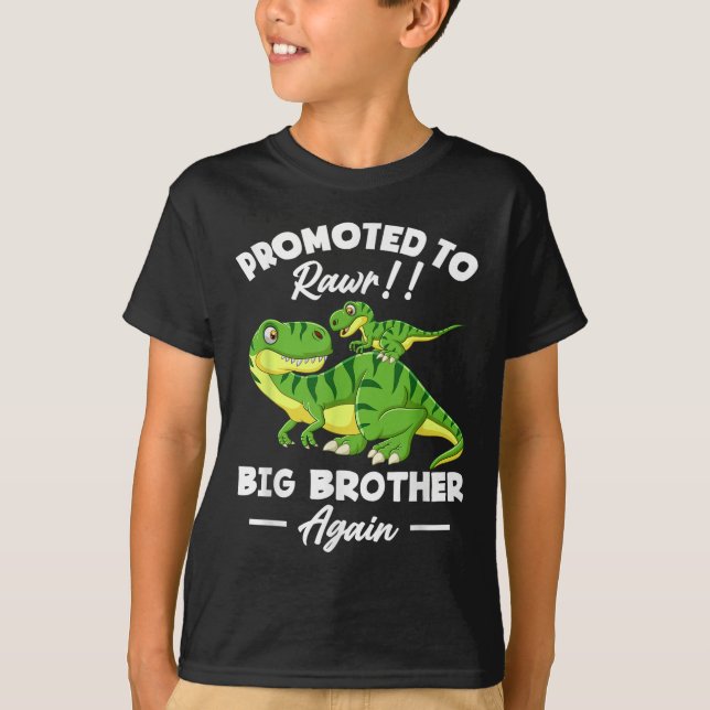 Promoted To Big Brother Again Dinosaur Lover Gift  T-Shirt (Front)