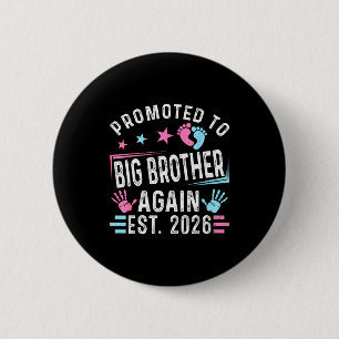 Promoted To Big Brother Again Est. 2026 Vintage Bi Button