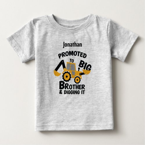 Promoted to BIG Brother and Digging it Editable Baby T_Shirt