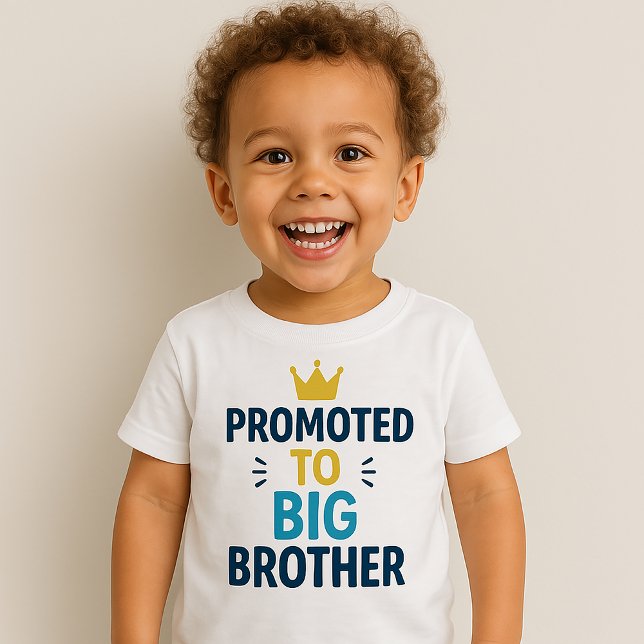 Promoted to Big Brother Cute Sibling Announcement Baby T-Shirt (Creator Uploaded)