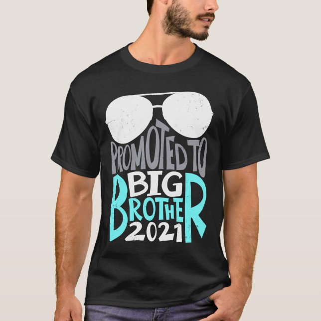 Promoted to Big Brother est 2021 Pregnancy Announc T-Shirt (Front)