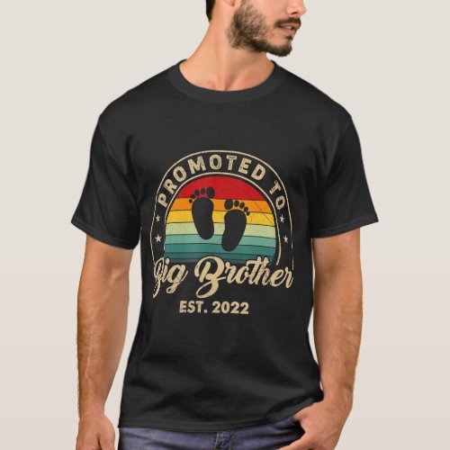 Promoted to Big Brother Est 2022 Vintage Fathers M T_Shirt
