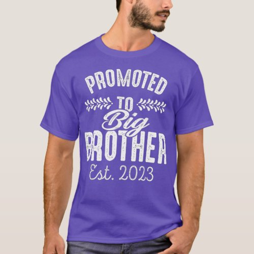 Promoted To Big Brother Est 2023  Fathers Day  T_Shirt