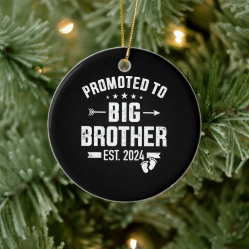 Promoted to big brother est 2024 ceramic ornament