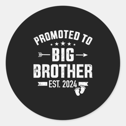 Promoted to big brother est 2024 classic round sticker